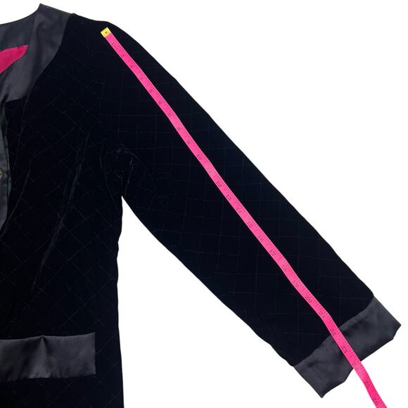 Soft Surroundings Womens Silk Blend Quilted Velvet Dark Romantic Jacket Sz L - Picture 10 of 11